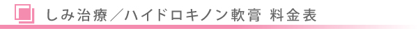 美容皮膚科・しみ治療 ハイドロキノン軟膏/東京皮膚科・形成外科