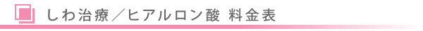美容皮膚科・しわ治療 ヒアルロン酸注入/東京皮膚科・形成外科