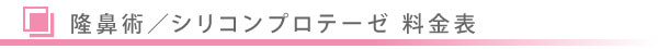 美容皮膚科・隆鼻術 シリコンプロテーゼ 料金表/東京皮膚科・形成外科